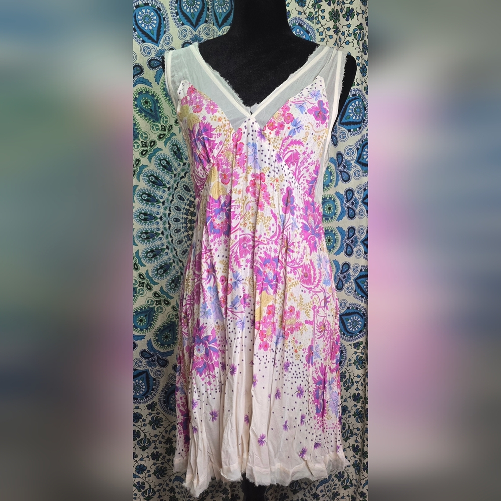 Free People Semi Sheer Swim Coverup Slip Dress MED